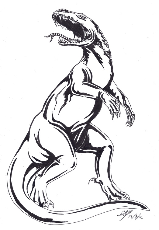 Komodo lizard warrior ink